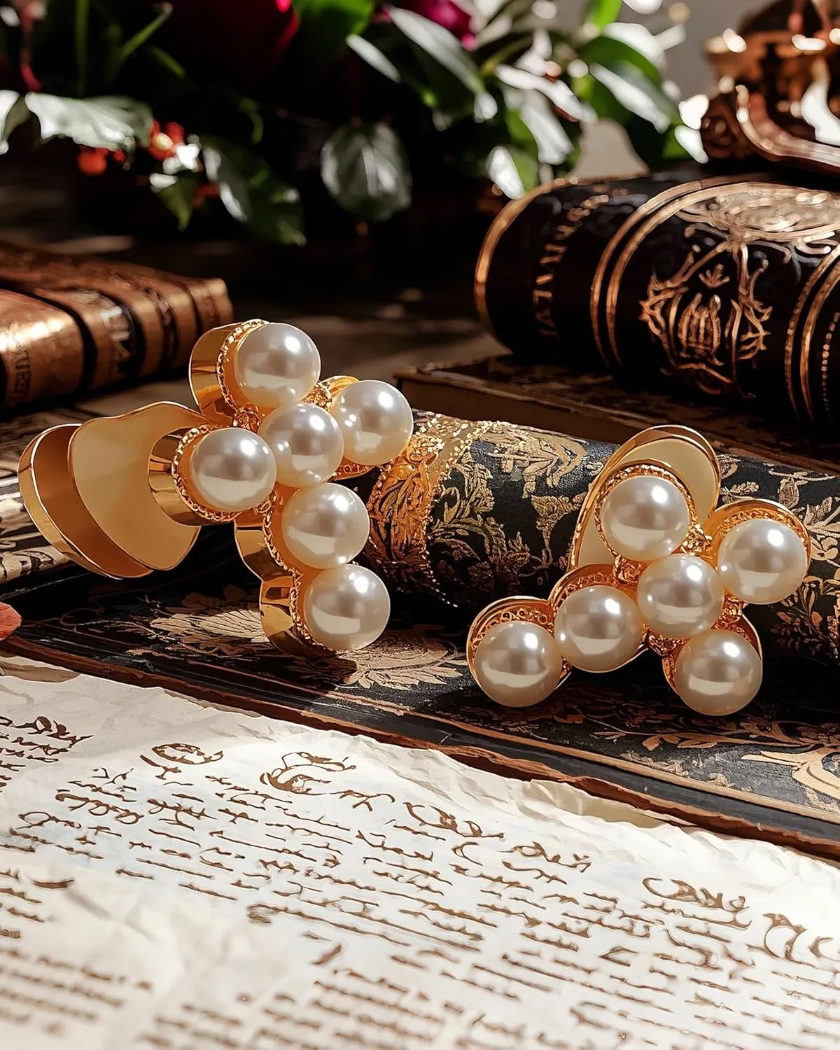 PANSTAR Cross Pearl Earrings for Women - Small Gold Studs, Elegant and Hypoallergenic - Gifts for Women