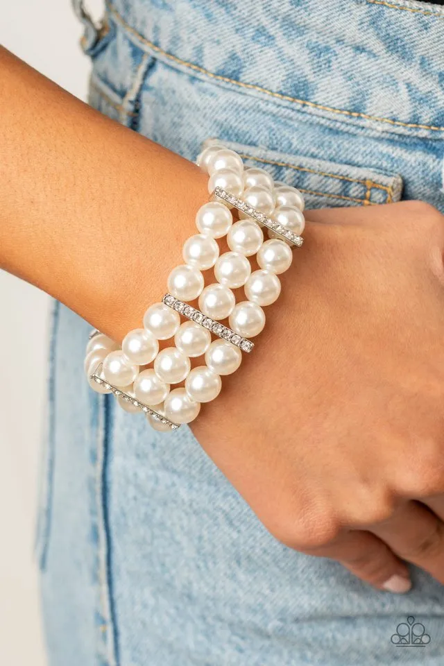 Paparazzi Bracelet ~ Modern Day Majesty - White
