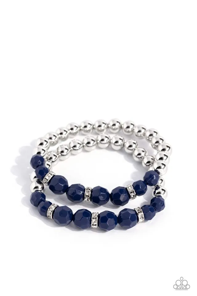 Paparazzi Bracelet ~ Two by Two Twinkle - Blue