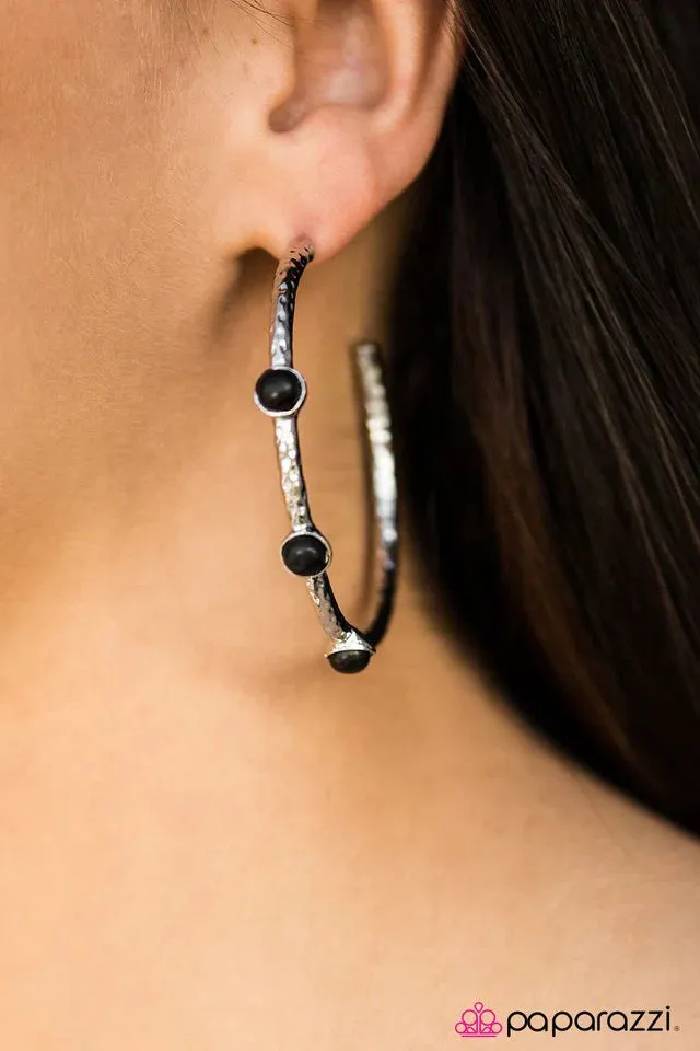 Paparazzi Earring ~ Aint No Rodeo - Black