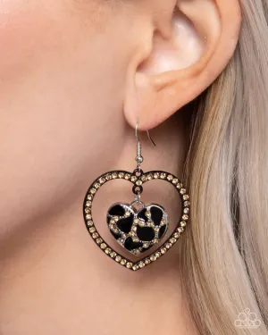Paparazzi Earring ~ Leopard Love - Black