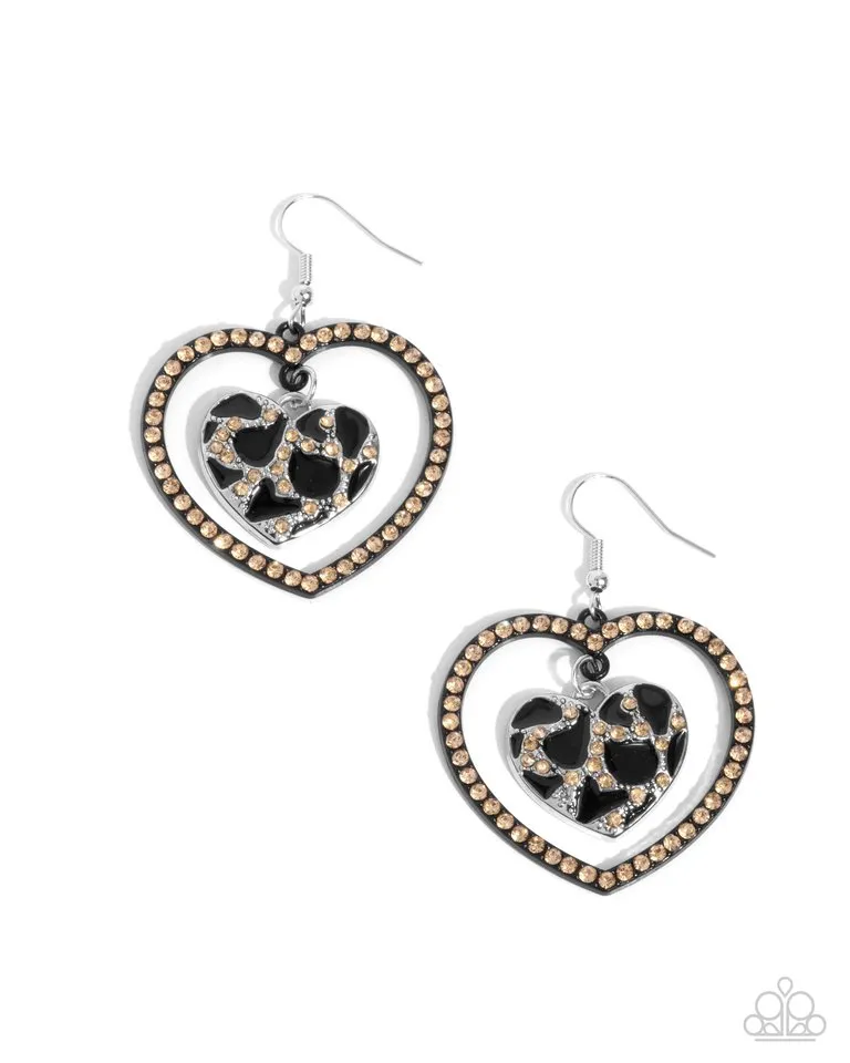 Paparazzi Earring ~ Leopard Love - Black