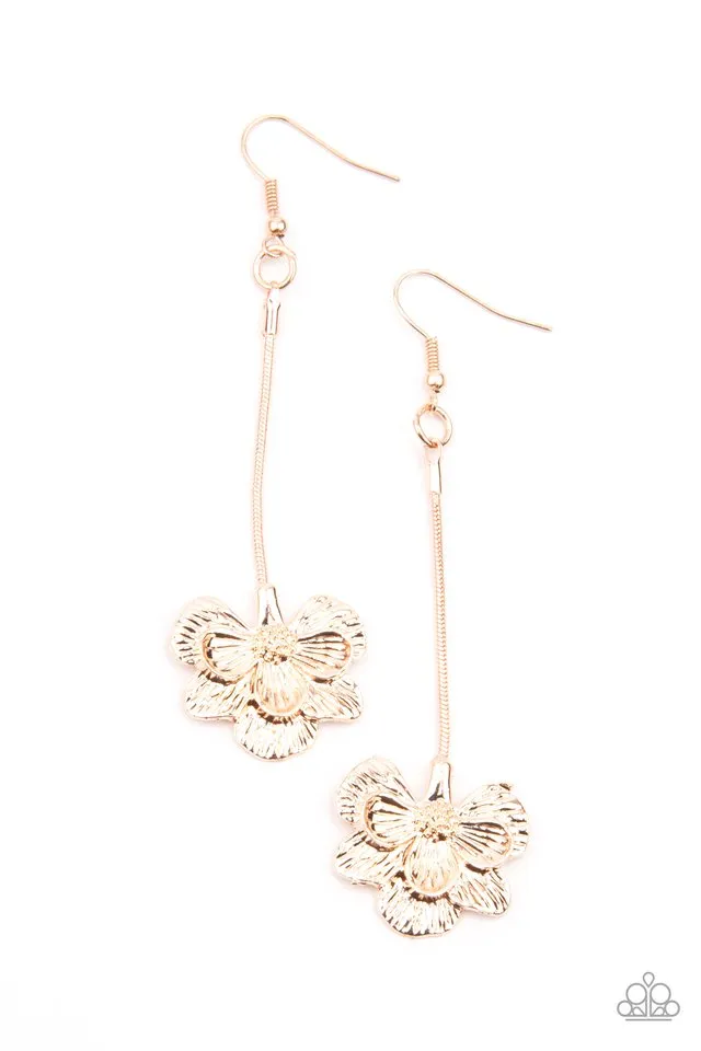 Paparazzi Earring ~ Opulently Orchid - Rose Gold
