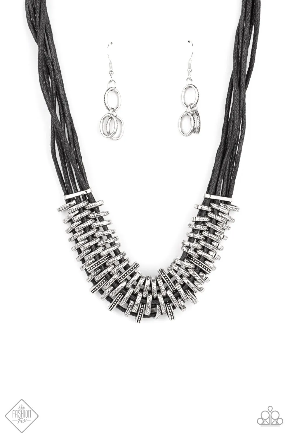 Paparazzi Necklace Fashion Fix April 2021 ~ Lock, Stock, and SPARKLE - Black