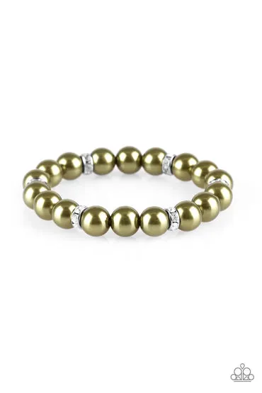 Paparazzi "Exquisitely Elite" - Green Bracelet