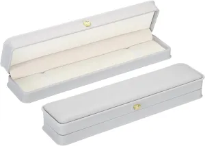 PATIKIL Velvet Necklace Box, 2 Pack Long Chain Box Vintage Jewelry Holder for Wedding Engagement Proposal Ceremony Anniversary Style 4, Gray