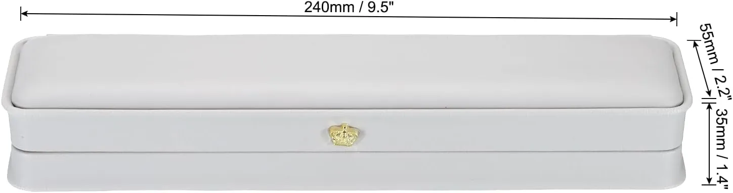 PATIKIL Velvet Necklace Box, 2 Pack Long Chain Box Vintage Jewelry Holder for Wedding Engagement Proposal Ceremony Anniversary Style 4, Gray