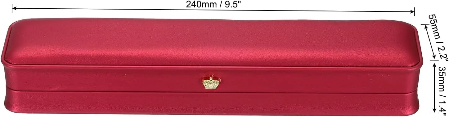 PATIKIL Velvet Necklace Box, 2 Pack Long Chain Box Vintage Jewelry Holder for Wedding Engagement Proposal Ceremony Anniversary Style 4, Red