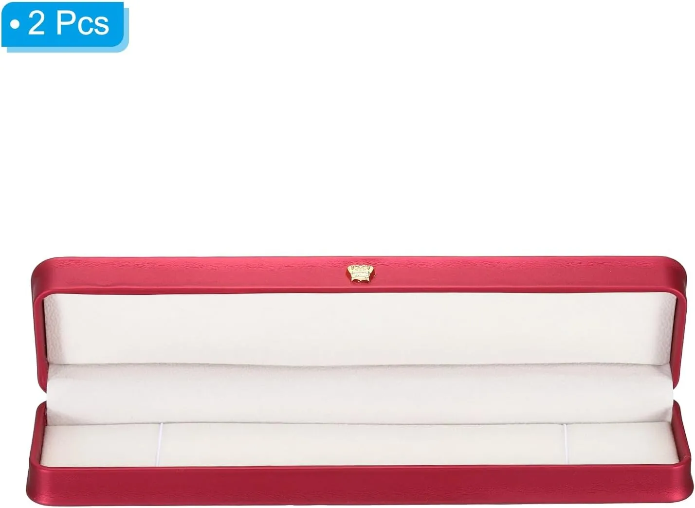 PATIKIL Velvet Necklace Box, 2 Pack Long Chain Box Vintage Jewelry Holder for Wedding Engagement Proposal Ceremony Anniversary Style 4, Red