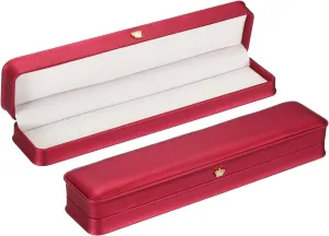 PATIKIL Velvet Necklace Box, 2 Pack Long Chain Box Vintage Jewelry Holder for Wedding Engagement Proposal Ceremony Anniversary Style 4, Red