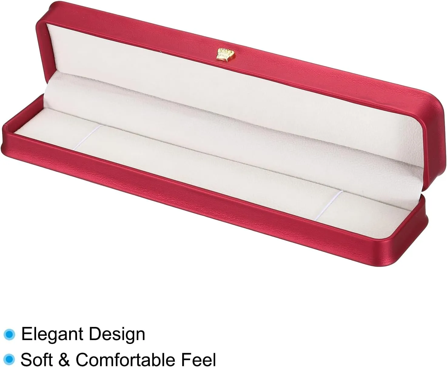 PATIKIL Velvet Necklace Box, 2 Pack Long Chain Box Vintage Jewelry Holder for Wedding Engagement Proposal Ceremony Anniversary Style 4, Red