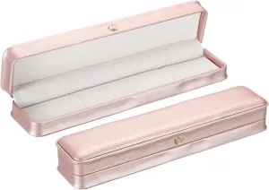 PATIKIL Velvet Necklace Box, 2 Pack Long Chain Box Vintage Jewelry Holder for Wedding Engagement Proposal Ceremony Anniversary Style 4, Rose Gold