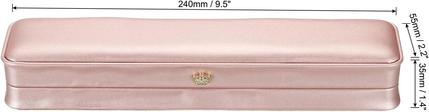 PATIKIL Velvet Necklace Box, 2 Pack Long Chain Box Vintage Jewelry Holder for Wedding Engagement Proposal Ceremony Anniversary Style 4, Rose Gold