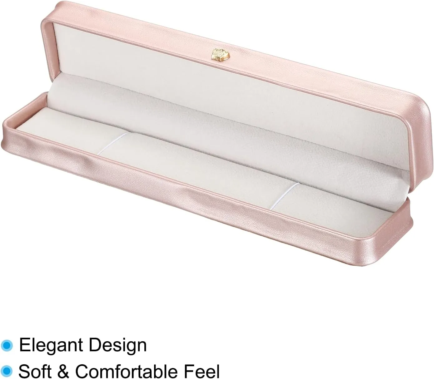 PATIKIL Velvet Necklace Box, 2 Pack Long Chain Box Vintage Jewelry Holder for Wedding Engagement Proposal Ceremony Anniversary Style 4, Rose Gold