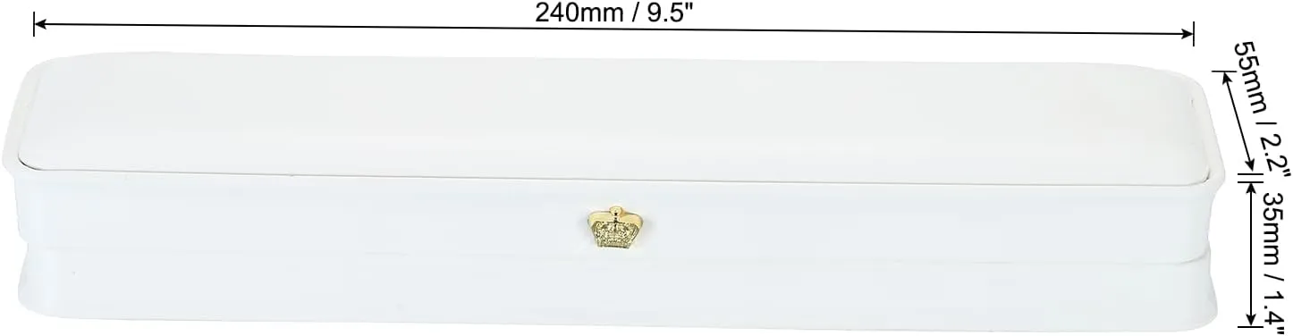 PATIKIL Velvet Necklace Box, 2 Pack Long Chain Box Vintage Jewelry Holder for Wedding Engagement Proposal Ceremony Anniversary Style 4, White
