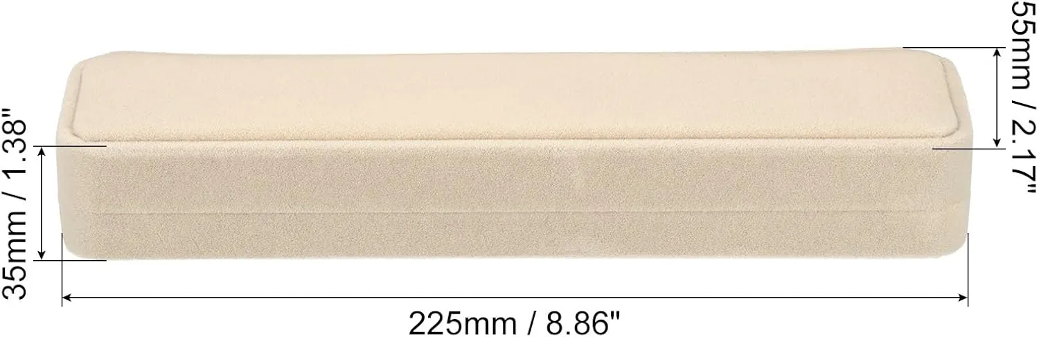 PATIKIL Velvet Necklace Box, 2 Pack Single Slot Long Chain Box Vintage Jewelry Holder for Wedding Engagement Proposal Ceremony Anniversary Style 2, Beige