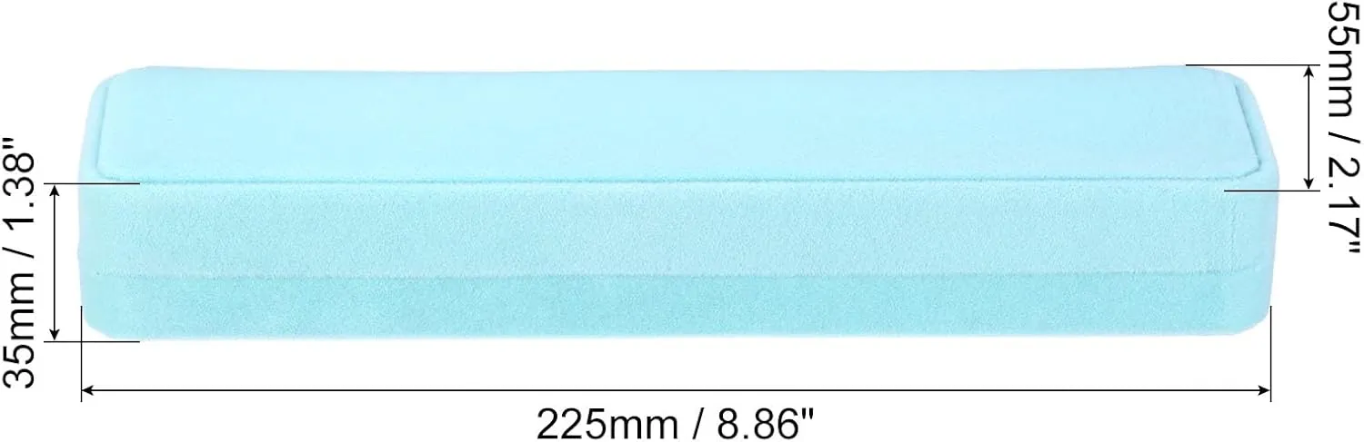 PATIKIL Velvet Necklace Box, 2 Pack Single Slot Long Chain Box Vintage Jewelry Holder for Wedding Engagement Proposal Ceremony Anniversary Style 2, Blue