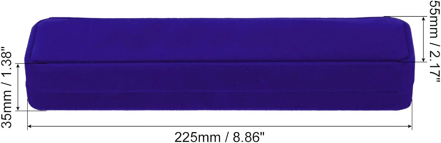 PATIKIL Velvet Necklace Box, 2 Pack Single Slot Long Chain Box Vintage Jewelry Holder for Wedding Engagement Proposal Ceremony Anniversary Style 2, Purple