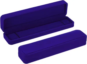 PATIKIL Velvet Necklace Box, 2 Pack Single Slot Long Chain Box Vintage Jewelry Holder for Wedding Engagement Proposal Ceremony Anniversary Style 2, Purple