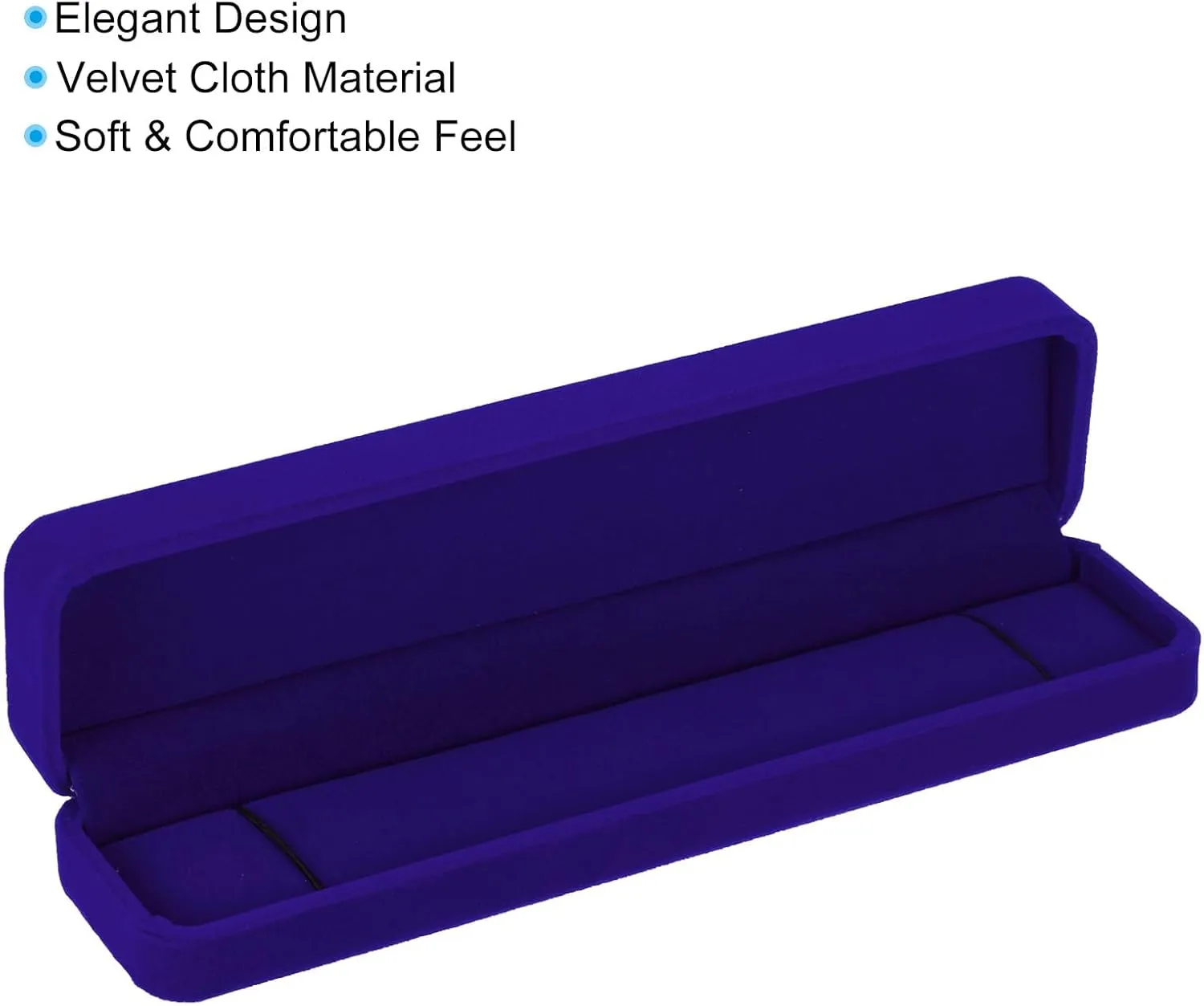PATIKIL Velvet Necklace Box, 2 Pack Single Slot Long Chain Box Vintage Jewelry Holder for Wedding Engagement Proposal Ceremony Anniversary Style 2, Purple