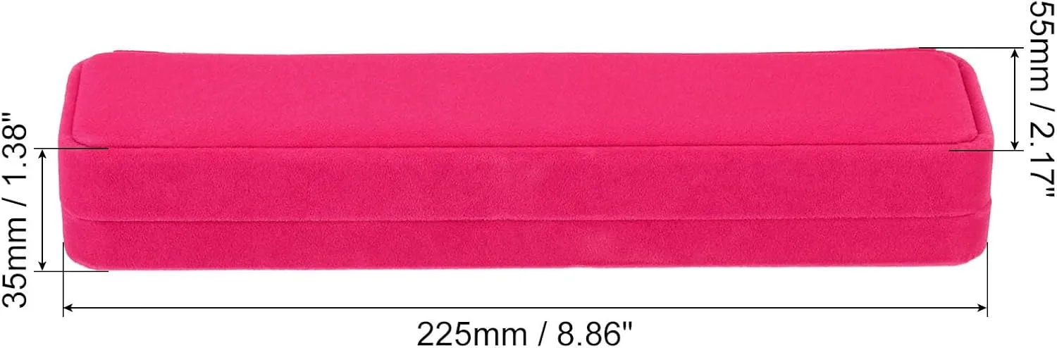 PATIKIL Velvet Necklace Box, 2 Pack Single Slot Long Chain Box Vintage Jewelry Holder for Wedding Engagement Proposal Ceremony Anniversary Style 2, Rose Red