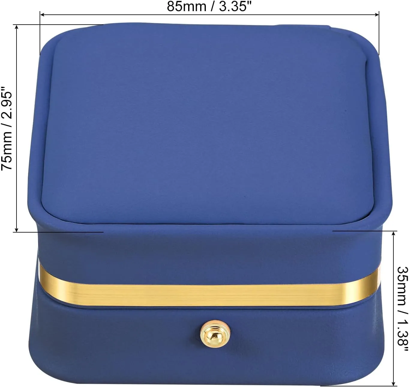 PATIKIL Velvet Necklace Box, Single Slot Vintage Jewelry Holder for Wedding Engagement Proposal Ceremony Anniversary Style 3, Blue