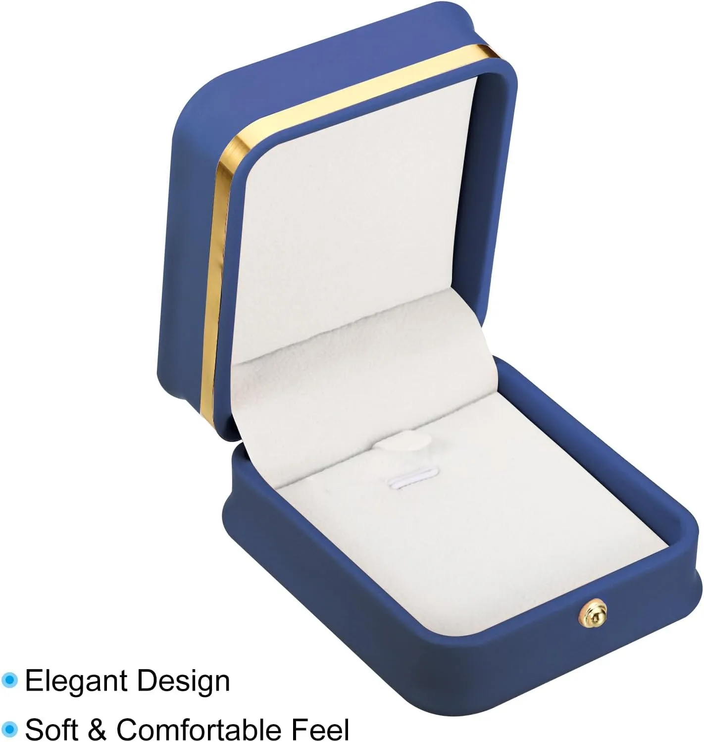 PATIKIL Velvet Necklace Box, Single Slot Vintage Jewelry Holder for Wedding Engagement Proposal Ceremony Anniversary Style 3, Blue