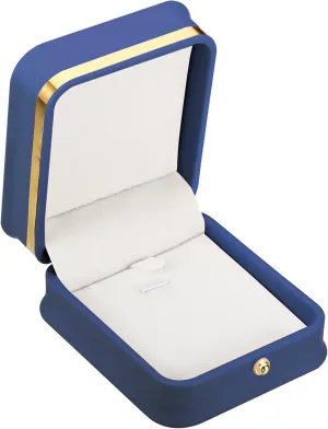 PATIKIL Velvet Necklace Box, Single Slot Vintage Jewelry Holder for Wedding Engagement Proposal Ceremony Anniversary Style 3, Blue