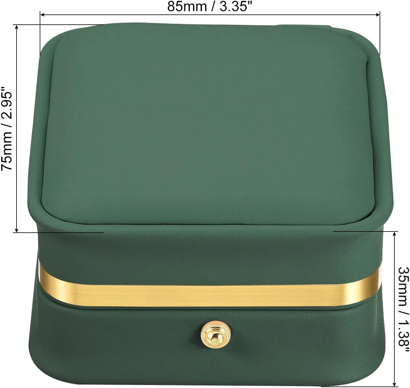 PATIKIL Velvet Necklace Box, Single Slot Vintage Jewelry Holder for Wedding Engagement Proposal Ceremony Anniversary Style 3, Dark Green
