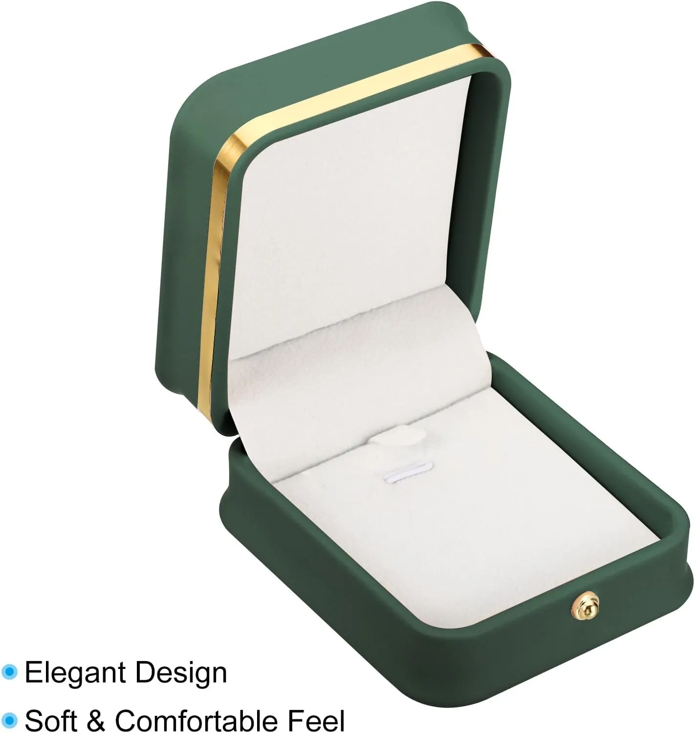 PATIKIL Velvet Necklace Box, Single Slot Vintage Jewelry Holder for Wedding Engagement Proposal Ceremony Anniversary Style 3, Dark Green