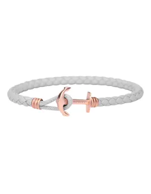 Paul Hewitt Phrep Lite Leather Rose Gold / Grey Bracelet - L