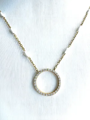 Pave Circle Chain Necklace