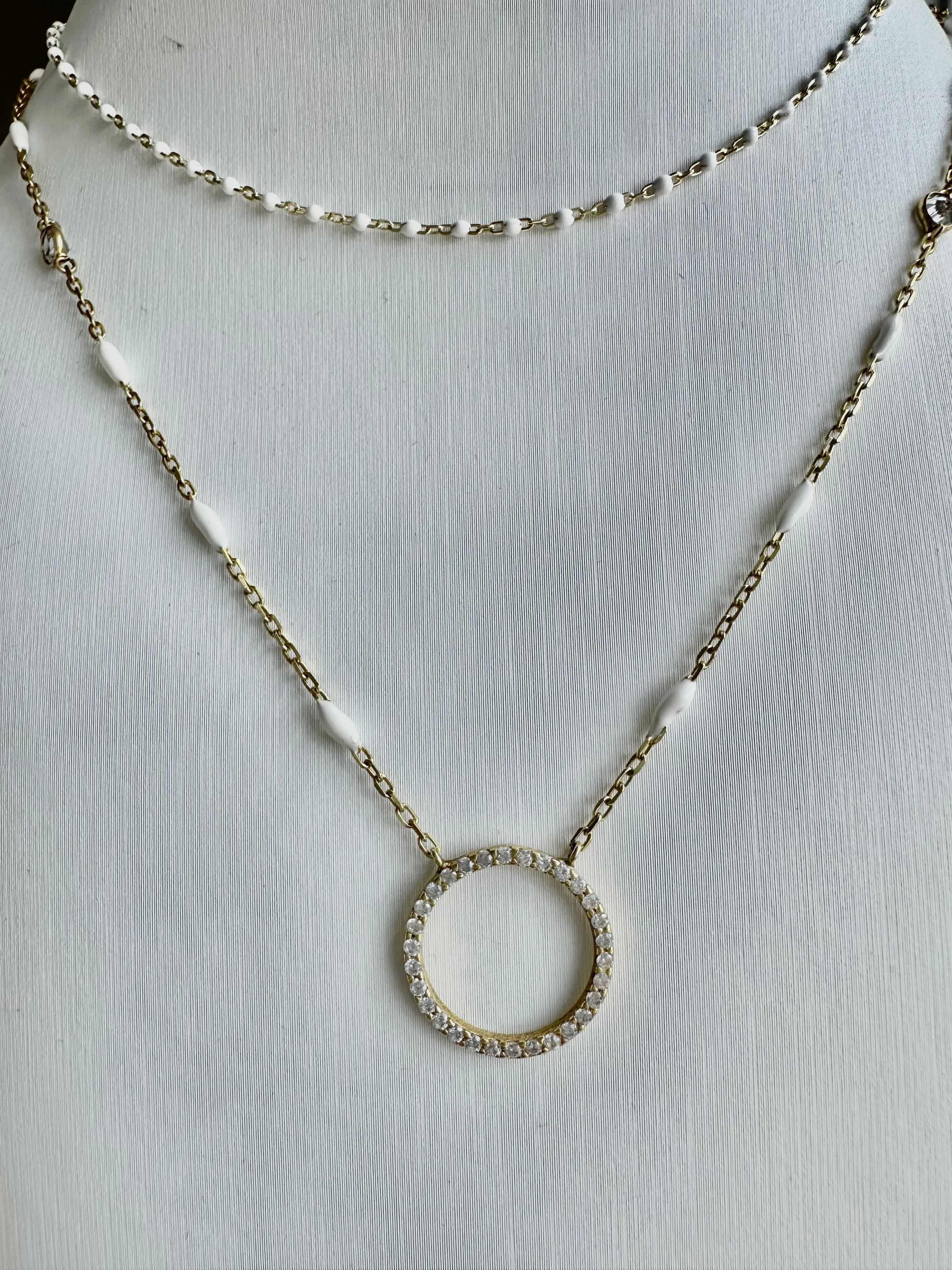 Pave Circle Chain Necklace