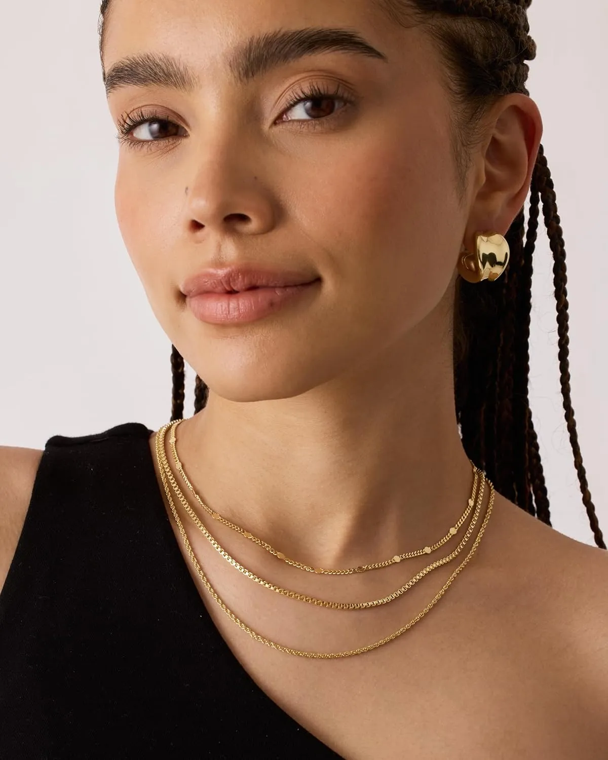 PAVOI 14K Gold Plated Dainty Layering Necklaces for Women | Snake Chain, Curb Link, Paperclip Layered Chains | Trendy Layering Necklace