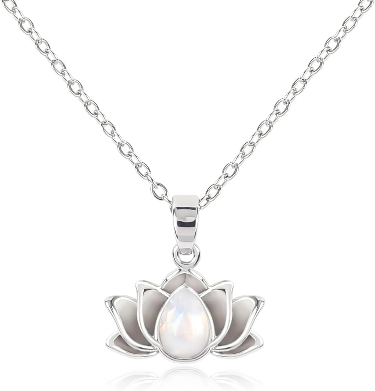 Peace Sign Heart CZ New Beginnings Lotus Necklace for Women, Heart Pendant Necklaces Flower Diamond Zirconia Love Necklace, Silver Rose Gold Chain Birthday Valentines Day Jewelry Gifts
