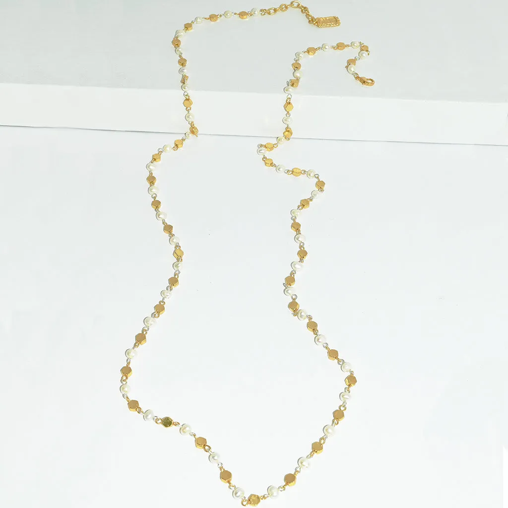 Pearl and confetti station Necklace