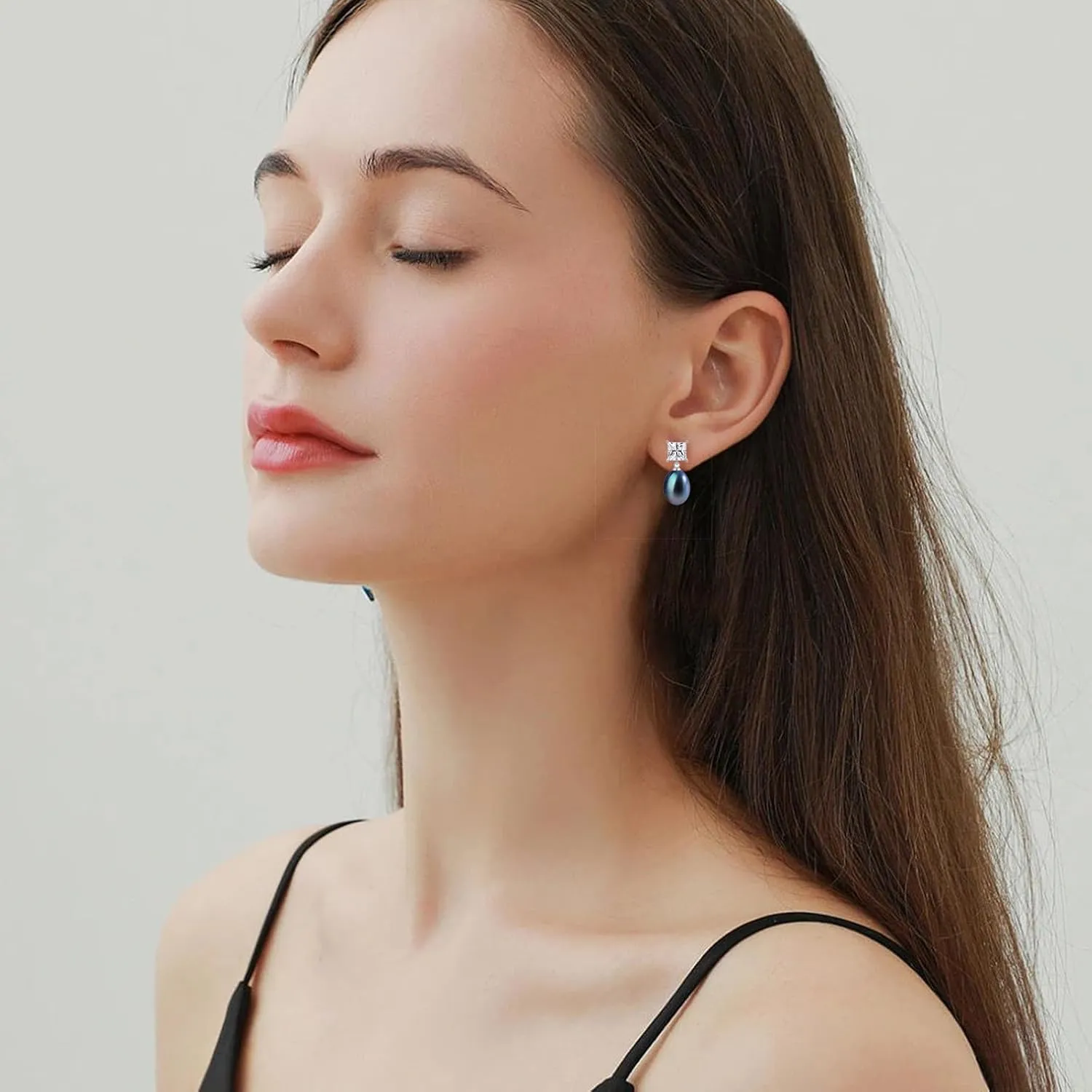 Pearl Earrings, Freshwater/Saltwater Cultured Baroque Pearls, 925 Sterling Silver Drop & Dangle Earrings, Gem Quality CZ Birthstone, Anniversary Birthday Jewelry Gifts for Women