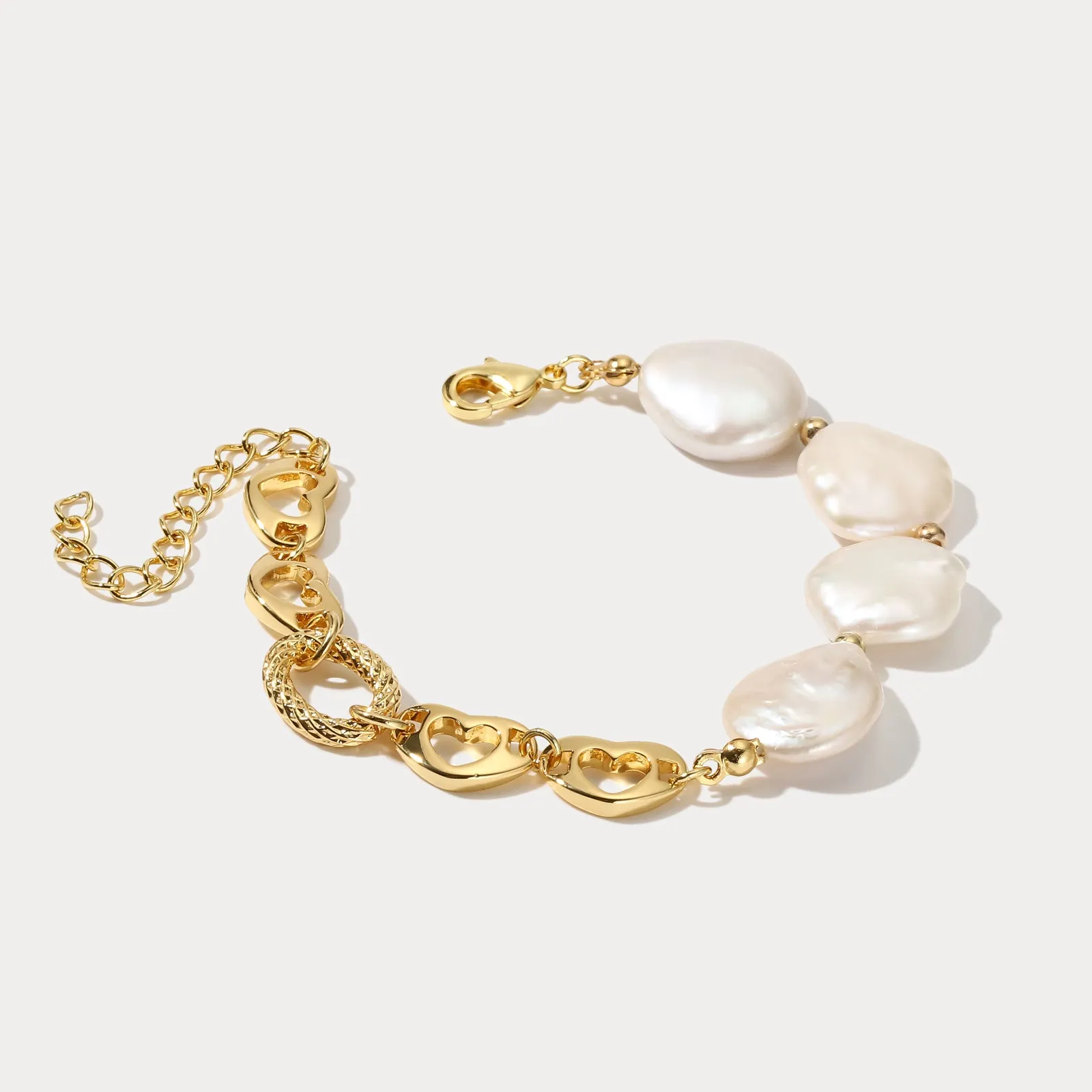 Pearl Hollow Chain Bracelet