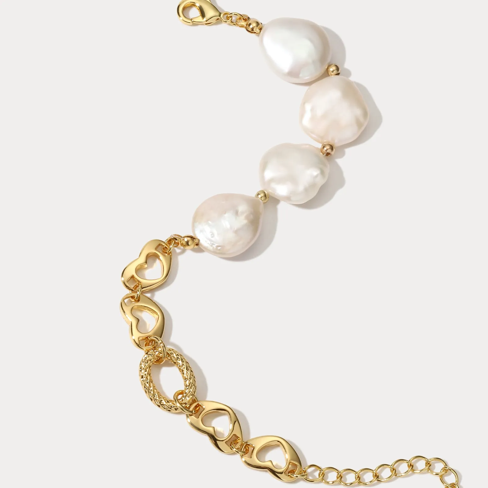 Pearl Hollow Chain Bracelet