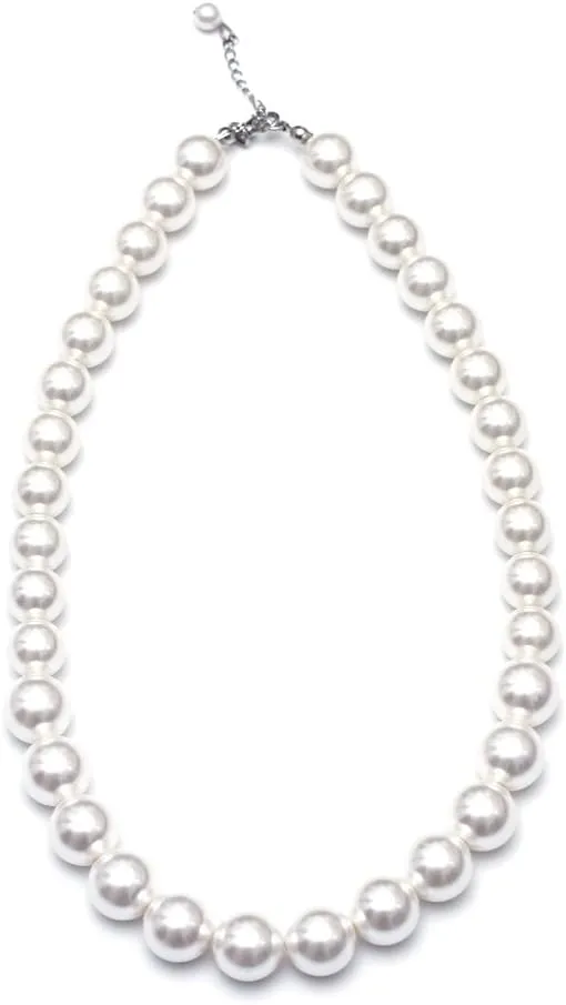 Pearl Necklace for Girls (White) Ecofriendly Synthetic-resin