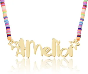 Personalized Name Necklace | Sterling Silver/Stainless Steel | 14 Fonts, 4 Colors, 5 Chains | Tarnish-Free, Handmade Gift for Women: Mom, Daughter, Sister | Ideal for Birthday, Mother's Day,Christmas