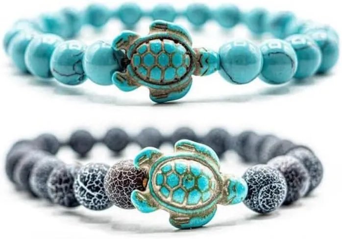Pingyongchang 2 PCS Sea Turtle Bracelet, Elastic, supports the Sea Turtle Conservancy, one size fits most for Men and Women