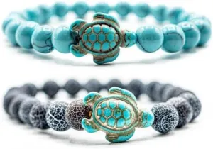 Pingyongchang 2 PCS Sea Turtle Bracelet, Elastic, supports the Sea Turtle Conservancy, one size fits most for Men and Women