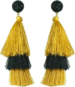 Pingyongchang Graduation Star Heart Shape Acrylic Dangle Drop Earrings Glitter Leather Layered Tassel Graduation Earrrings for Women High School College Graduation Gifts