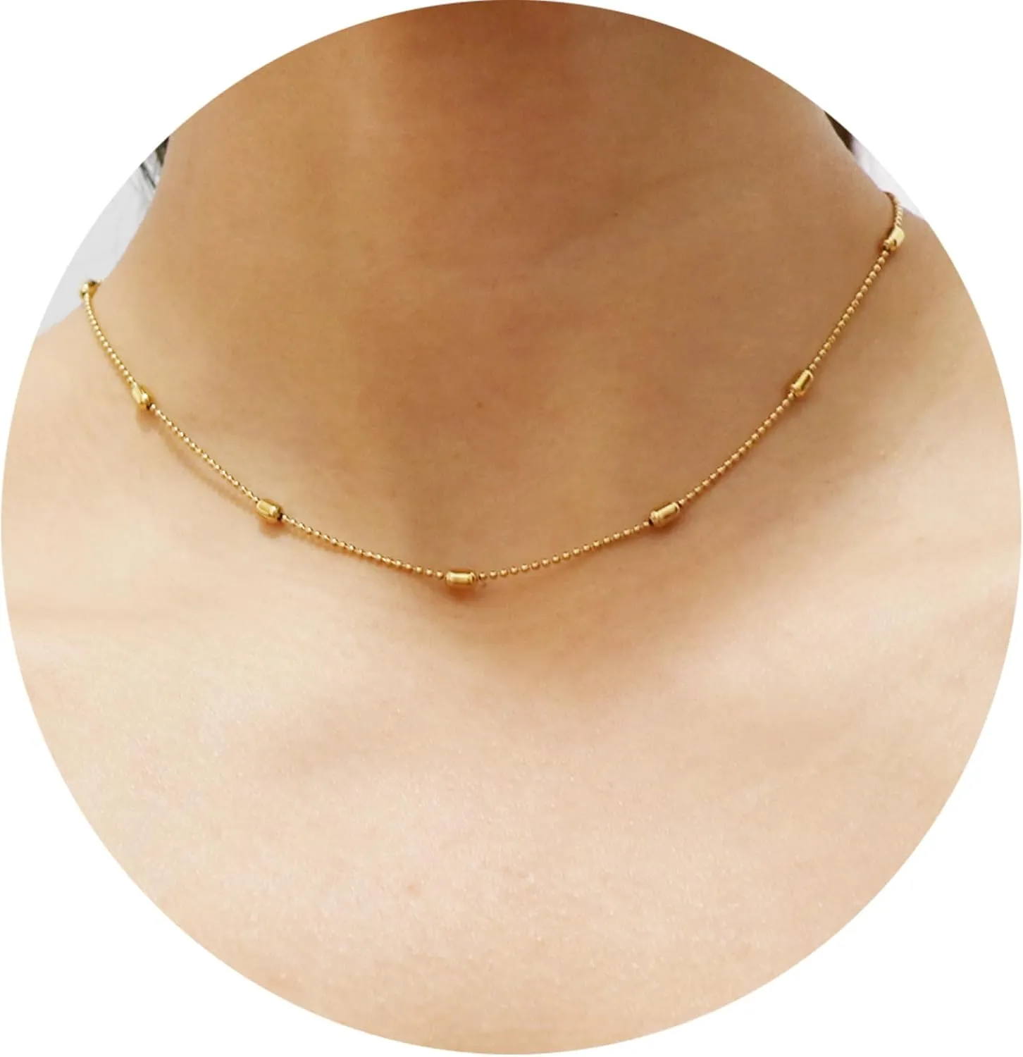 PINKRAY Layered Heart Sun Necklace Pendant Handmade 18k Gold Plated Choker Layering Long Necklace for Women Girls Gift
