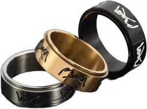 Pinky Pull Convention Spinner Stainless Steel Rings, Couple Rotatable ring, Anxiety Ring, Fidget Ring, Stress Relief Ring
