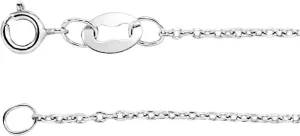 Platinum 1mm Diamond-Cut Cable Chain Necklace Fine Jewelry for Women Gifts for Her, 16"