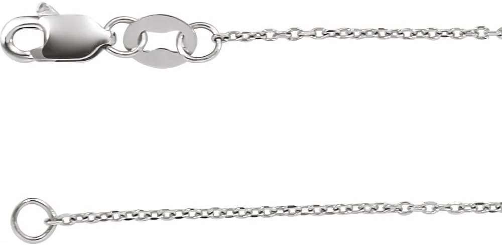 Platinum 1mm Diamond-Cut Cable Chain Necklace Fine Jewelry for Women Gifts for Her, 18"