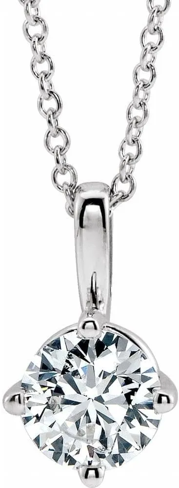 Platinum 5mm Round Shape Mozambique Garnet Solitaire Necklace Fine Jewelry for Women Gifts for Her (11.1x6.8mm), 16-18"