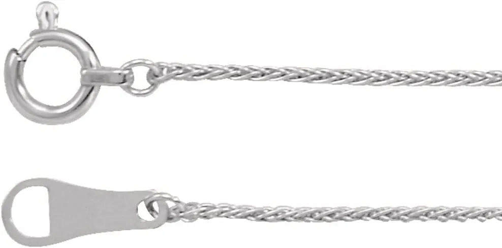Platinum .8mm Wheat Chain Necklace Fine Jewelry for Women Gifts for Her, 18"